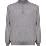 Maglione mezza zip in cashmere grigio 