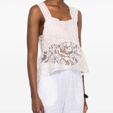 Top in pizzo con motivo floreale in rosa Maurizio - donna 