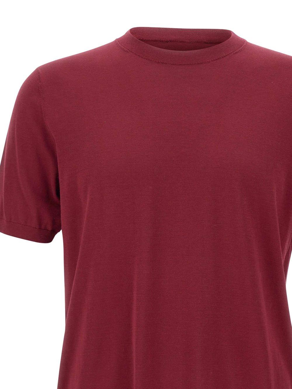 T-shirt a girocollo in bordeaux Kangra - uomo 