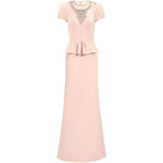 Abito lungo nocturne con cristalli in rosa Jenny packham - donna 