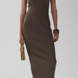 Abito con dettaglio all'uncinetto in verde khaki Magda Butrym - donna 