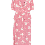 Abito midi con stampa in rosa Alessandra Rich - donna 