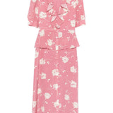 Abito midi con stampa in rosa Alessandra Rich - donna 