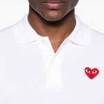 Polo con applicazione in bianco Comme des garcons play - uomo 