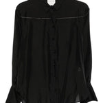 Camicia con inserto semi trasparente in nero Forte forte - donna 