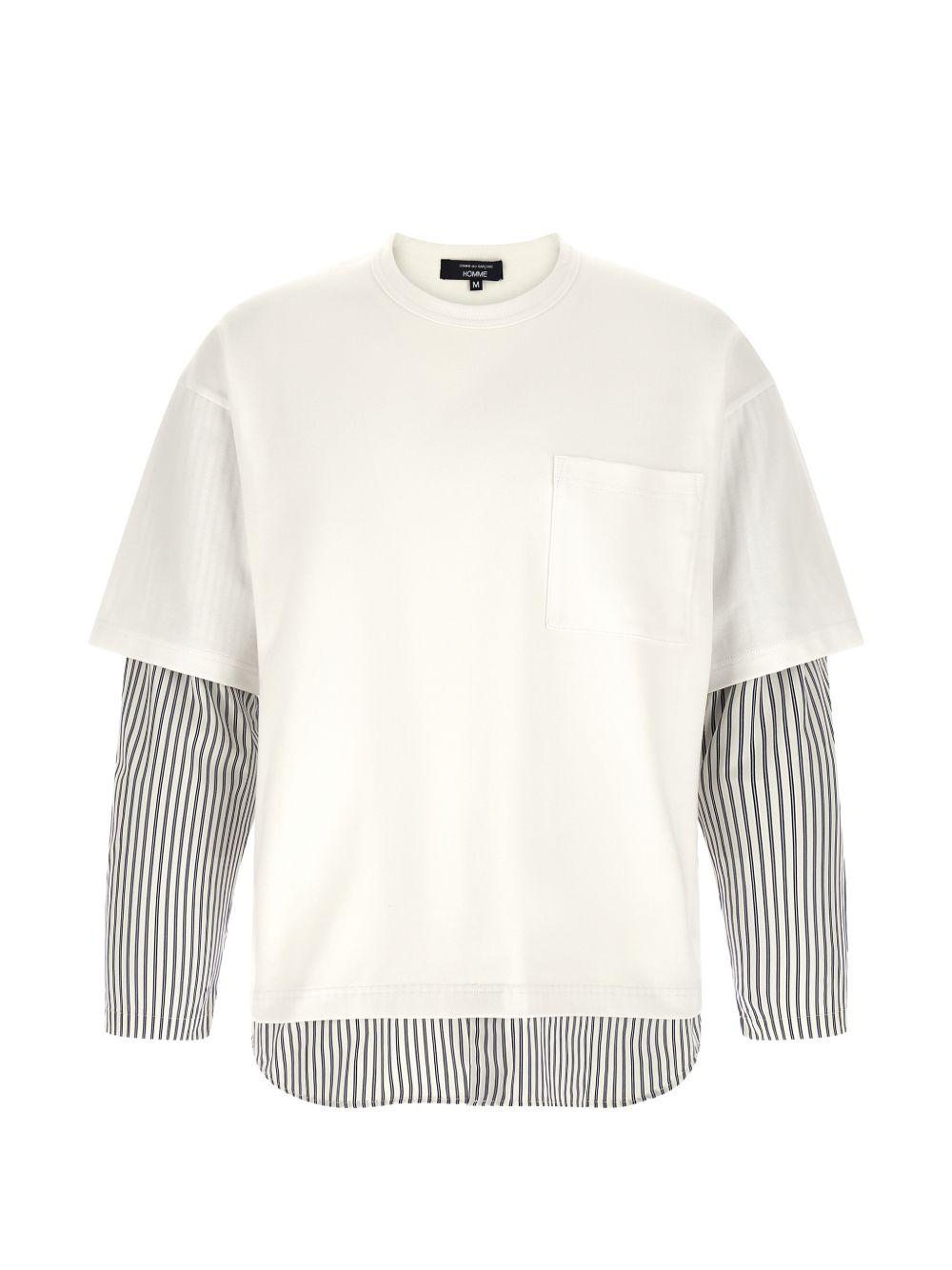 T-shirt a strati in bianco e blu Comme des garcons homme - uomo 