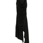 Abito midi asimmetrico in nero David koma - donna 