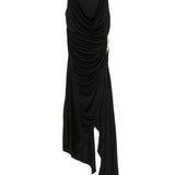 Abito midi asimmetrico in nero David koma - donna 