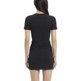 Body opaque a maniche corte in nero Wardrobe NYC - donna 
