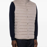 Gilet imbottito con tasche in beige Brunello Cucinelli - uomo 