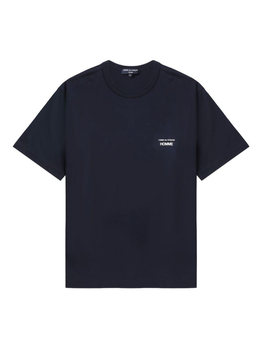 T-shirt con stampa del logo in blu Comme des garcons homme - uomo 