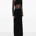 Abito lungo con inserti in pizzo nero Ermanno Scervino - donna 