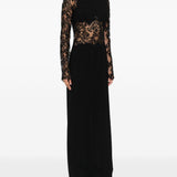 Abito lungo con inserti in pizzo nero Ermanno Scervino - donna 