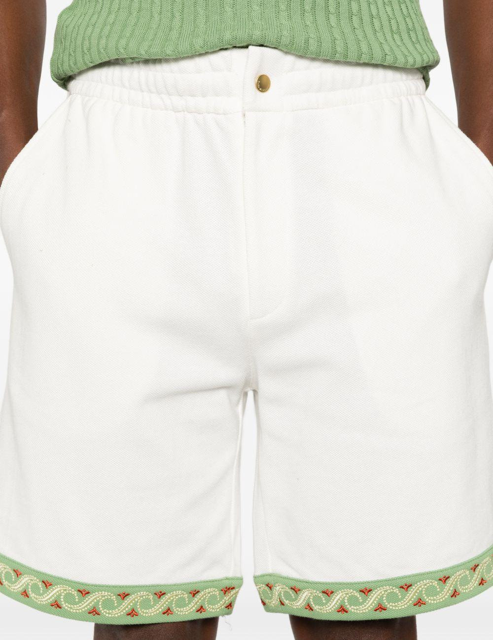 Pantaloncini con bordi ricamati in bianco Drole de monsieur - uomo 