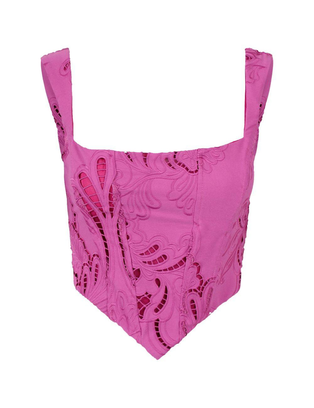 Top stile bustier in rosa 