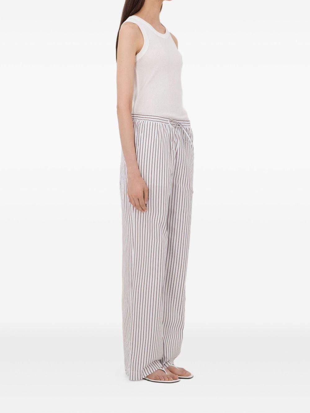 Pantaloni CISCO a righe in azzurro e rosso Loulou de saison - donna 