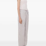 Pantaloni CISCO a righe in azzurro e rosso Loulou de saison - donna 