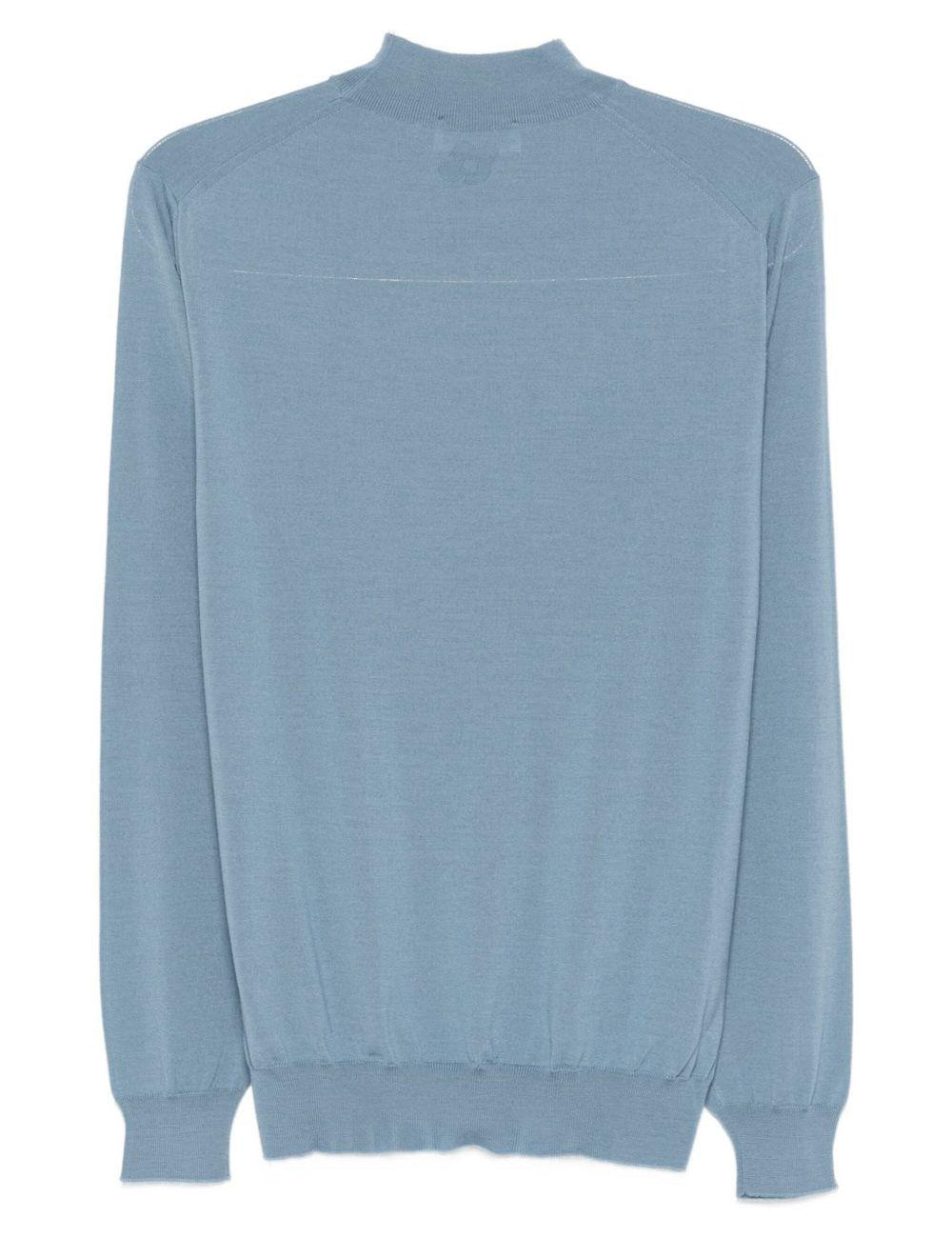 Maglione in lana a collo alto in blu Lardini - uomo 