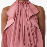 Abito lungo con scollo all'americana in rosa Lanvin - donna 