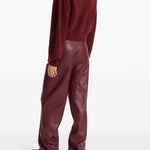 Pantaloni in simil pelle bordeaux Rotate - donna 