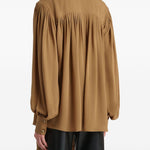 Blusa vali in seta in marrone Khaite - donna 