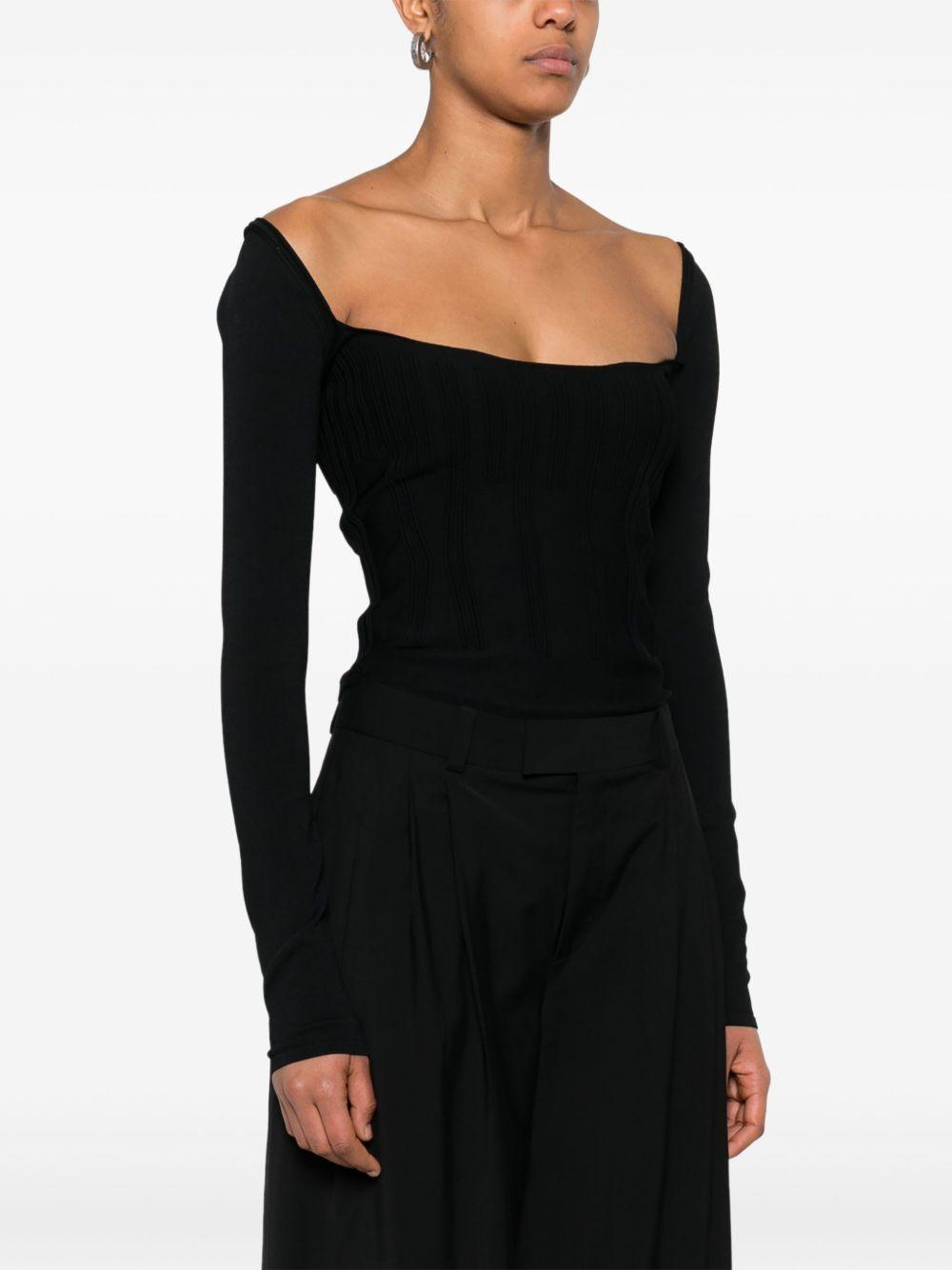 Top con motivo in rilievo in nero Mugler - donna 