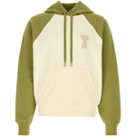 Felpa bicolore in bianco e verde  Ami paris - unisex 