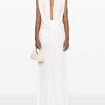 Abito maxi con scollo profondo in bianco Christopher esber - donna 