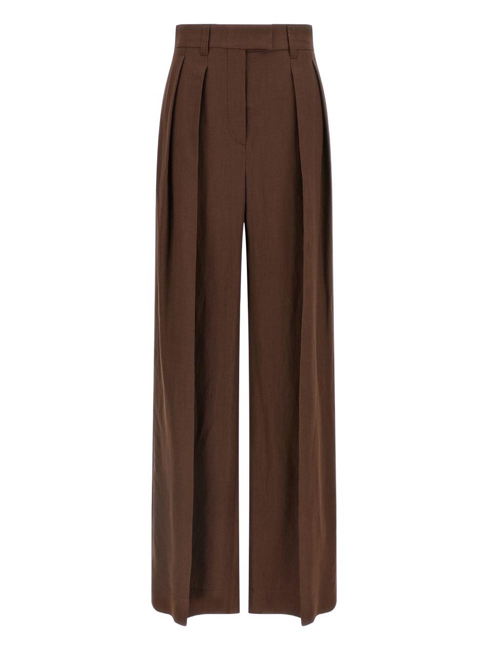 Pantaloni plissé in marrone Brunello cucinelli - donna 