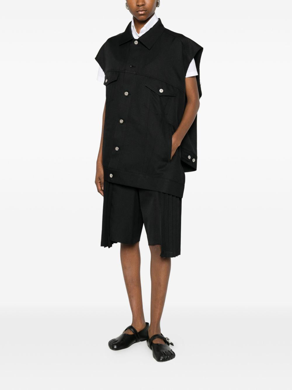 Bermuda con bettaglio plissettato in nero Comme Des Garçons Black - unisex 