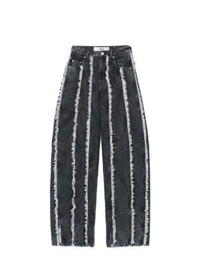 Jeans rayne a gamba ampia in grigio Sefr - uomo 