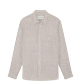 Camicia a righe in lino in beige Frescobol carioca - uomo 
