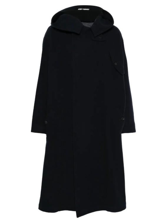 Cappotto con cappuccio in blu Yohji yamamoto - uomo 