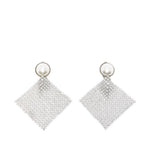 Orecchini in maglia mettalica con perle frizz in argento Rosantica - donna 