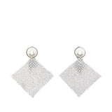 Orecchini in maglia mettalica con perle frizz in argento Rosantica - donna 