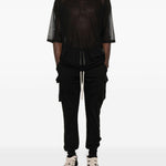 T-shirt in lana trasparente in nero Rick owens - uomo 