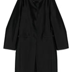 Cappotto senza colleto in seta in nero Toteme - donna 