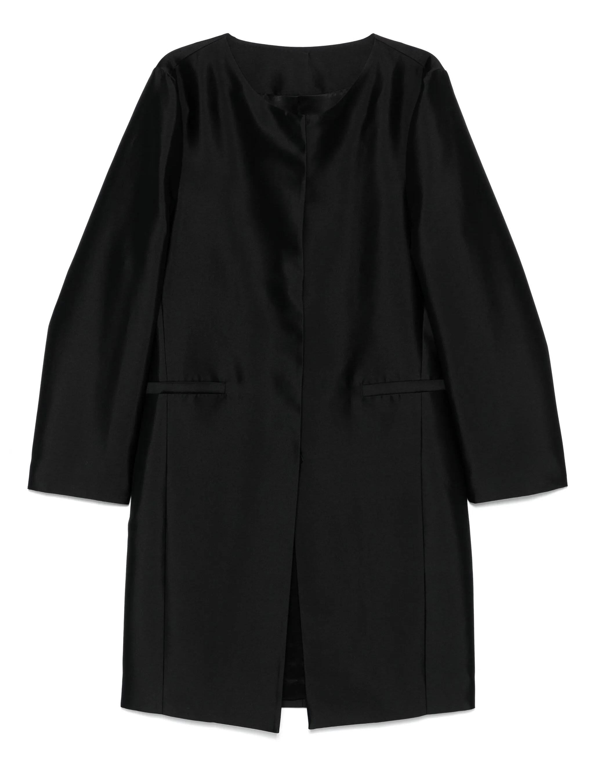 Cappotto senza colleto in seta in nero Toteme - donna 