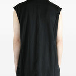 Top senza maniche con collo alto in nero Rick owens drkshdw - uomo 