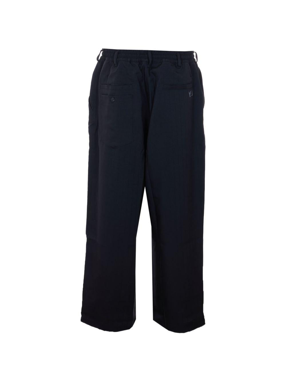 Pantaloni elasticizzati a larga costina in nero Y-3 - uomo 