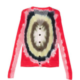 Cardigan con design tie-dye in rosso Khoki - uomo 