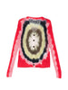 Men's Red Khoki Tie-Dye Cardigan