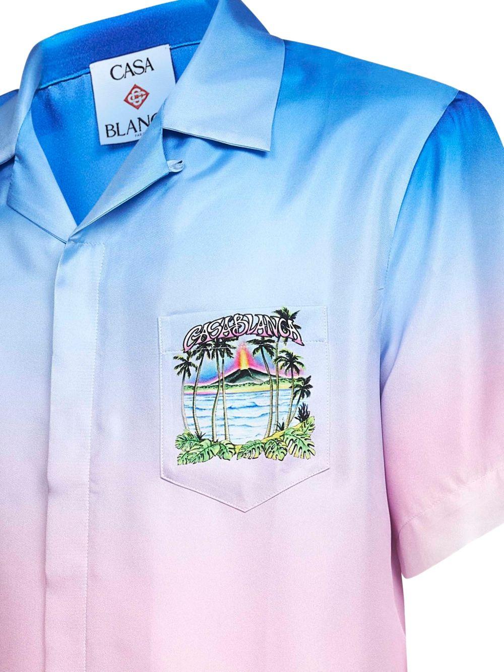 Camicia con stampa in blu Casablanca - uomo 