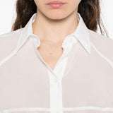 Camicia semi trasparente in bianco Brunello Cucinelli - donna 