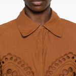 Camicia cropped in broderie-anglaise storm in marrone Charo ruiz ibiza 1989 - donna 