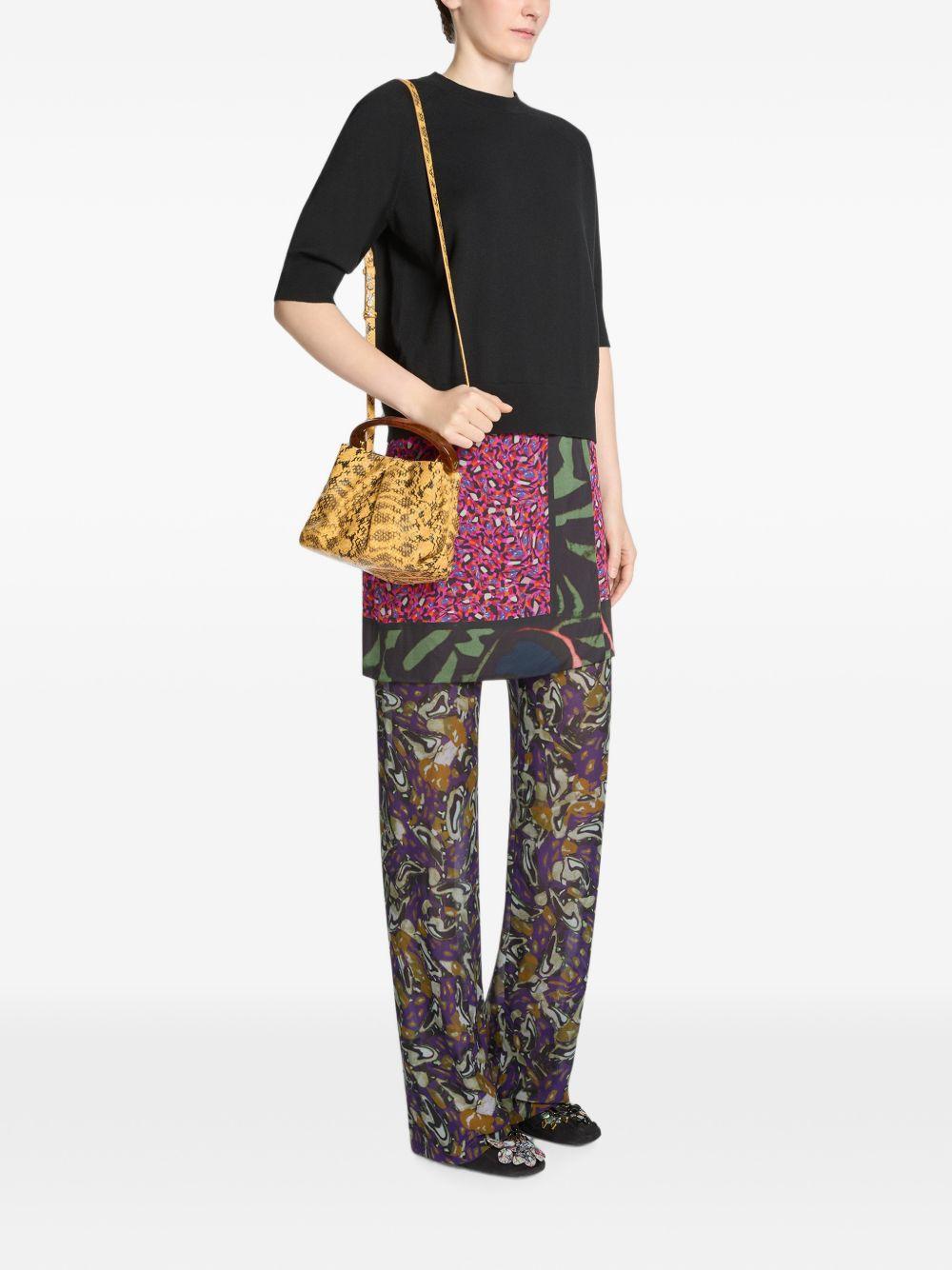 Borsa con stampa animalier in giallo 