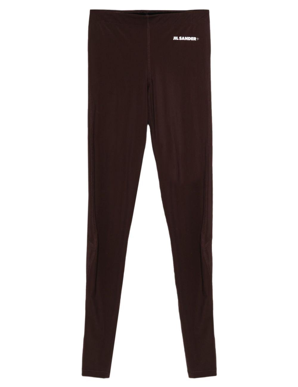 Leggings con logo in marrone Jil Sander - donna 
