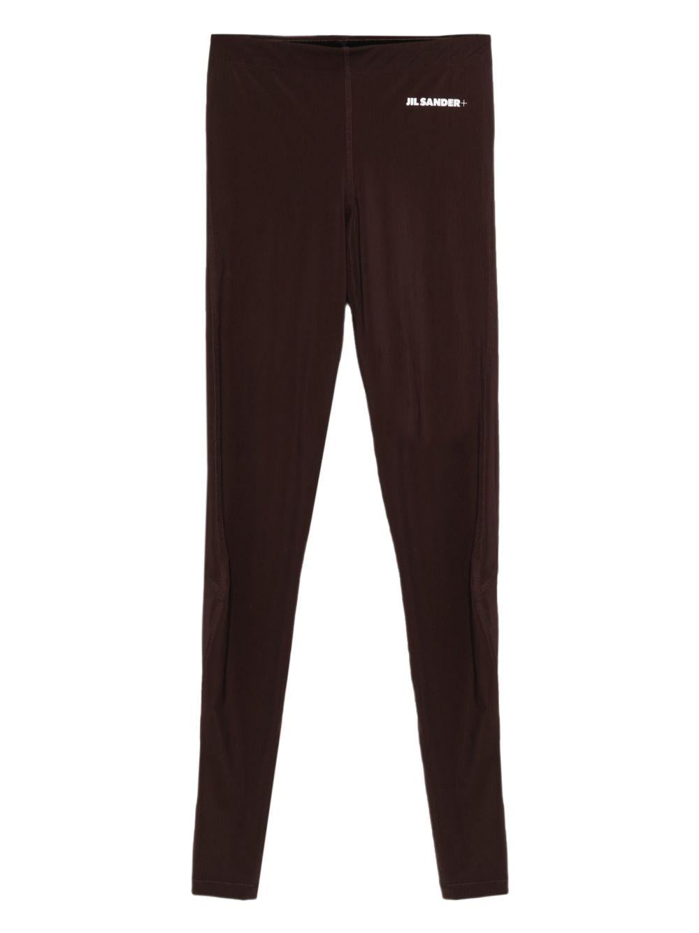 Leggings con logo in marrone Jil Sander - donna 