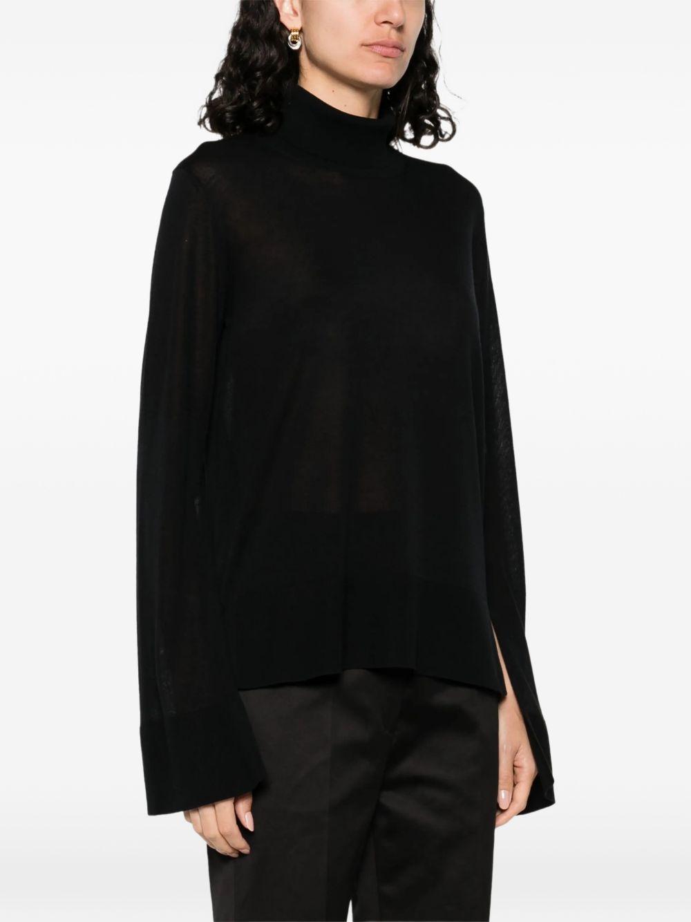 Maglione a collo alto con spacchi in nero Toteme - donna 