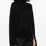 Maglione a collo alto con spacchi in nero Toteme - donna 